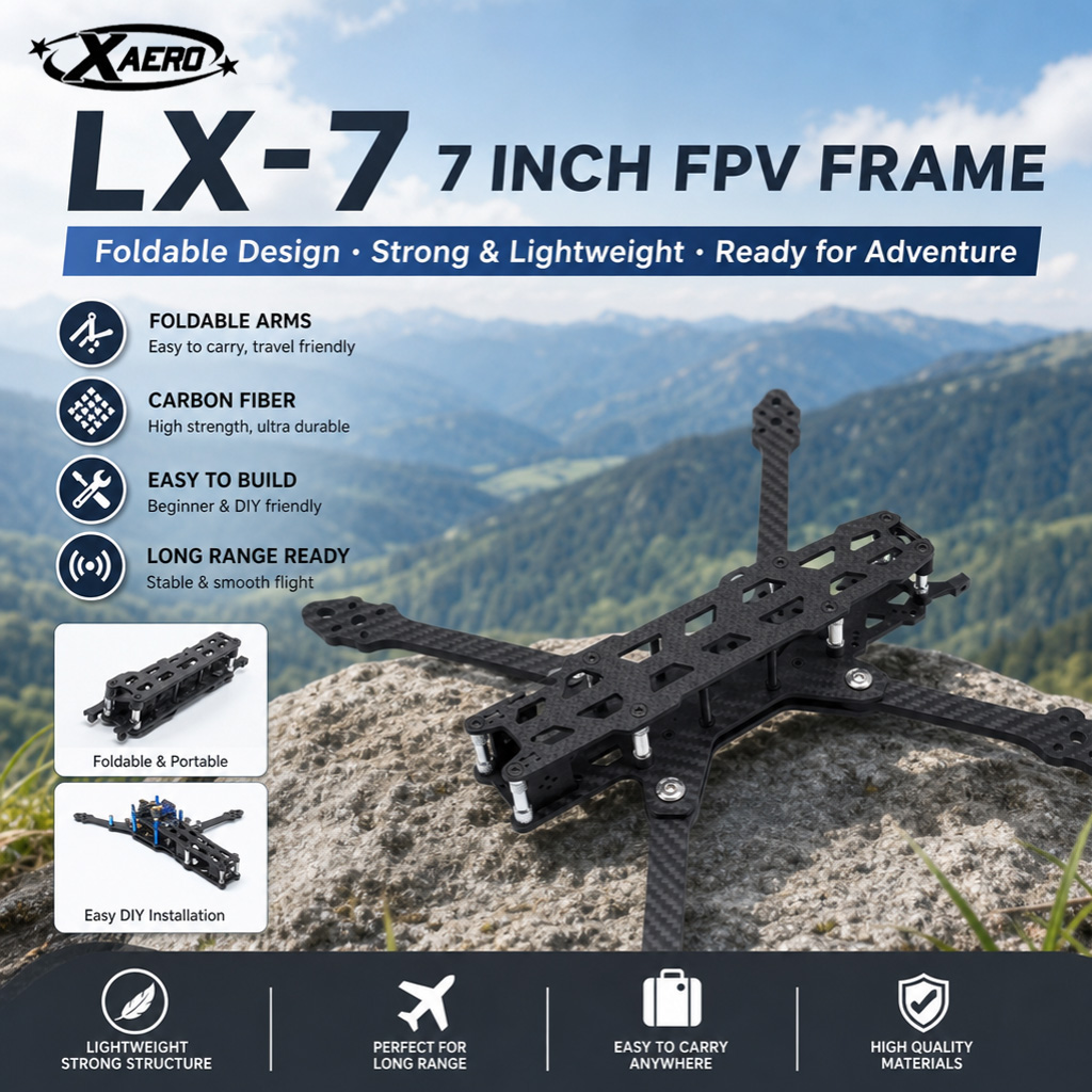 PAURC LX-7 Foldable 7 Inch FPV - đánh giá và giá Drone Kit Octocopter